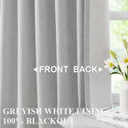 Vision Home Light Gray Pinch Pleated Full Blackout Curtains Linen Blended Room - Image 2
