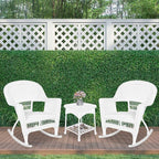Jeco 3 Piece Rocker Wicker Chair Set - Image 4