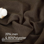 Dark Brown Linen Boho Curtains 80 inch Length 2 Panels, 34 x 80 Inch | Light - Image 2