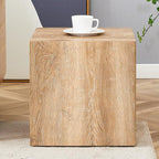 16'' Cube Coffee Table with Wood Grain Pattern, Square No Assembly End Table - Image 4