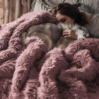 Bedsure GentleSoft Fluffy Dusty Pink Blankets Queen Size - Image 7