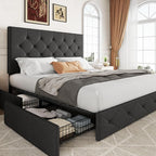Allewie Upholstered Full Size Platform Bed Frame by Allewie