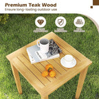 Tangkula 2 Pieces Patio Nesting Table, Teak Wood Outdoor Space Saving Design - Image 6