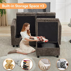 WUTUTUEE 58'' Modular Sectional Loveseat Sofa - Image 4