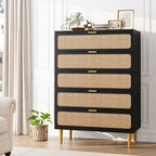 GarveeHome Rattan 5 Drawer Dressers by GarveeHome