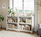 LINSY HOME 2-Tier Bookcase and Bookshelf, Small Wood Display Storage Shelves - Image 2