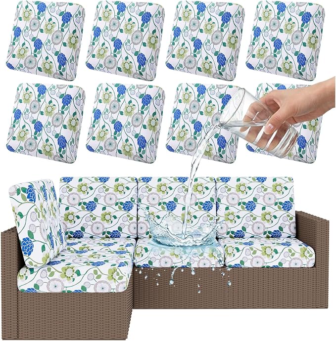 Smiry Waterproof Patio Cushion Covers, Stretch Outdoor Furniture Covers | Couch by Smiry