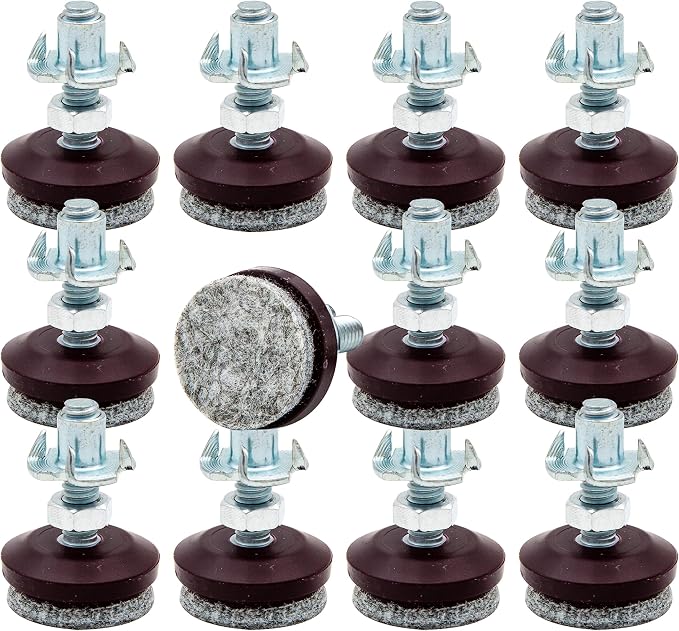 HUAYY 12 Pack Adjustable Furniture Leveling Feet, 1/4-20 Threaded Stem by HUAYY