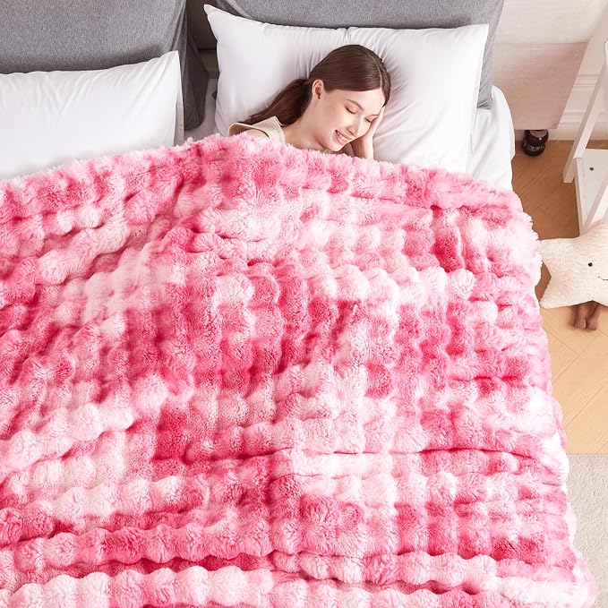 50x60 Inches Ultra-Soft Fuzzy Faux Fur Plush Throw Blanket - Image 4