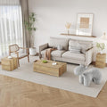 Coffee Table Set for 3, Living Room Table Set, Wood Coffee Table and Side Table by BAOPIN