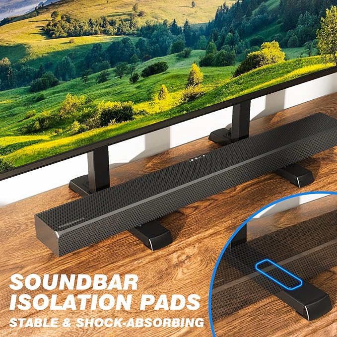 Rfiver Table Top TV Stand with Height Adjustable TV Legs, TV Stands Base with - Image 5