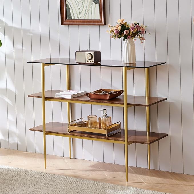 LumFurn Glass Console Table for Living Room, Foyer & Entryway, L41 x W14 x H31 - Image 4
