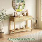 SUPERJARE Rattan Console Sofa Table - Image 3