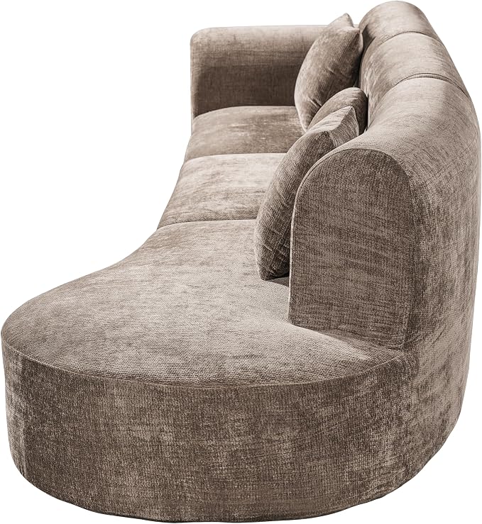 Merax 3-Piece 140" Curved Sectional Sofa Set, 4 Seat L-Shaped Modular Modern - Image 7