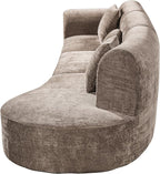 Merax 3-Piece 140" Curved Sectional Sofa Set, 4 Seat L-Shaped Modular Modern - Image 7