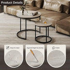 Otterease Nesting Tables Set of 2, Round Coffee Table, Small Nesting Coffee - Image 4