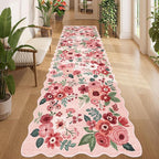 DUKINO 3x10 Runner Rug, Non Slip Floral Washable Rug by DUKINO