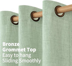 YoungsTex Sage Green Linen Curtains 45 Inches Length - Image 6