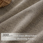 Dark Flax Pleated Natural Linen 95 Inch Long Curtains 2 Panel Set - Image 3