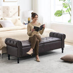 Storage Bench for Bedroom, Faux Leather King Size Bench - Image 5