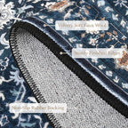 Rugflix 2x3 Entrance Rugs, Washable Navy Blue Entry Small Rug | Machine - Image 2