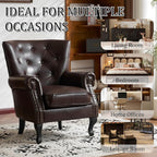 Modern Accent Chair, Mid-Century Faux Leather Armchair - Image 8