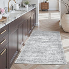 Soalmost 3x4 Rugs Non-Slip, Small Washable Kitchen Entryway Area Rug Grey | - Image 2