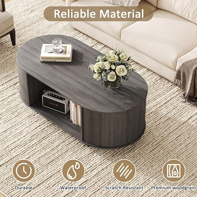Coffee Table and TV Stand Set of 2, 76.4'' Modern TV Console，Entertainment - Image 8