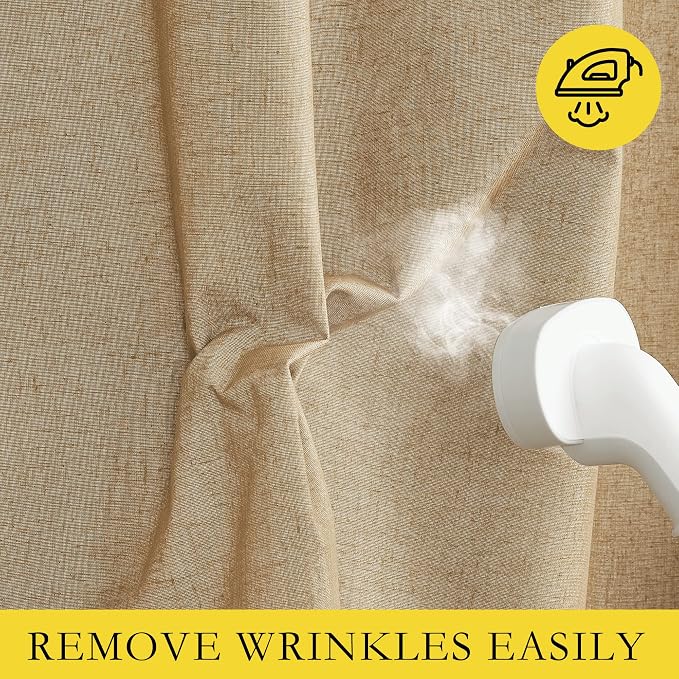 NICETOWN 100% Blackout Linen Curtains - Image 8