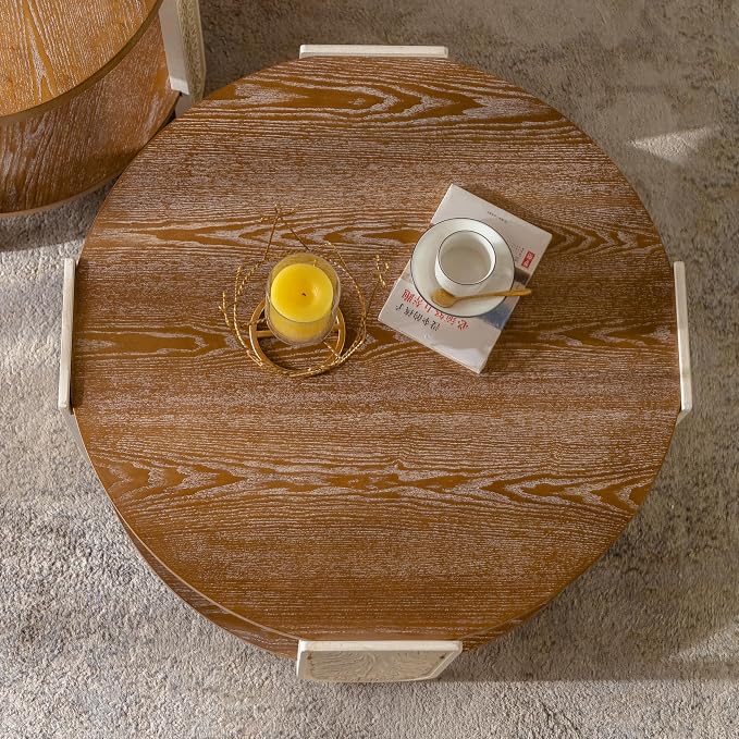Carved Wooden Retro End Table, Double-Layer Storage Side Table - Image 4