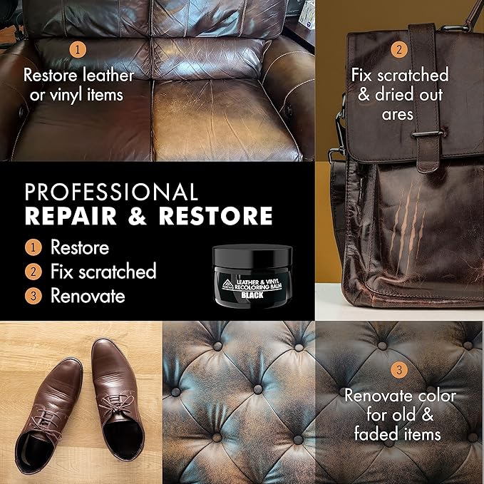 FORTIVO Leather Recoloring Balm, Color Restorer, Scratch Remover, Couch Paint - Image 4