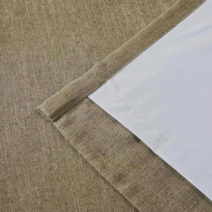 Vision Home Brown Pinch Pleated Full Blackout Curtains Linen Blended 60" Wide - Image 9