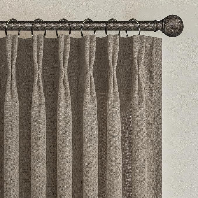 Dark Flax Linen Sheer Curtains 84 Inches Long 60 Inch Wide - Image 2