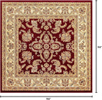 Rugs.com - Aditi Rug – 8 Ft Square Red Easy-Clean Rug – Traditional Medallion - Image 2