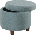 Homepop Home Decor | Upholstered Round Storage Ottoman | Ottoman by HomePop