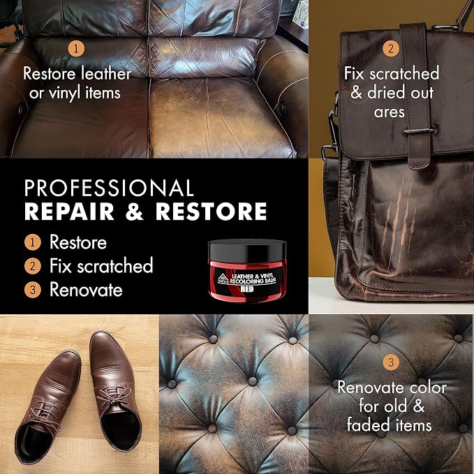 FORTIVO Leather Recoloring Balm, Color Restorer, Scratch Remover, Couch Paint - Image 4