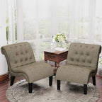 Accent Chairs Set of 2 Modern Armless Living Room Bedroom Side Chairs Button - Image 3