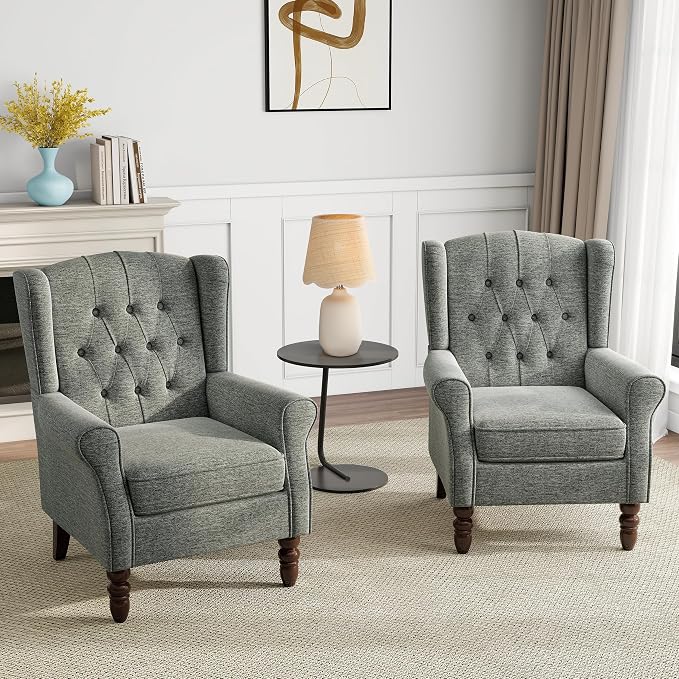 Mid-Century Modern Wingback Accent Chair - Image 5