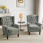 Pia Ricco Mid-Century Modern 2-Piece Wingback Chair Set - Image 6