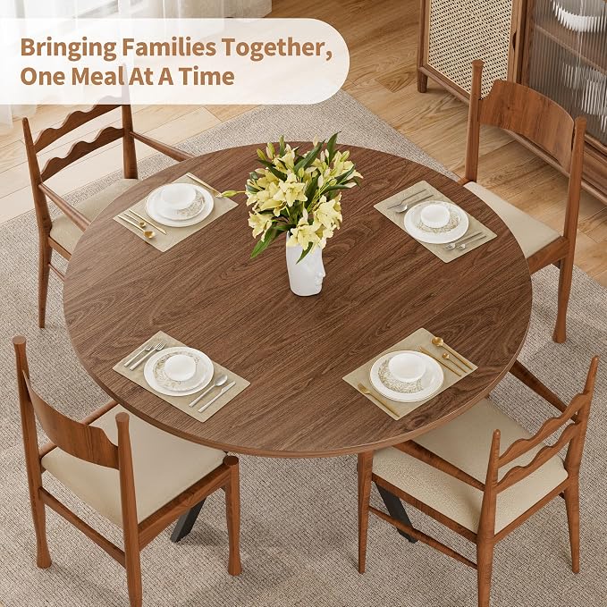 42" Round Dining Table for 4, Farmhouse Kitchen Table - Image 5