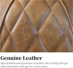 Art Leon Genuine Leather Accent Chair, Mid Century Industrial Armchair - Image 5
