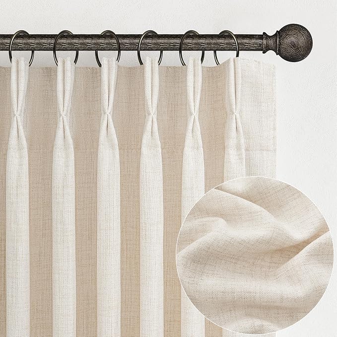 100 Inch Extra Wide Linen Sheer Curtains 84 Inch Long 2 Panels Set - Image 7