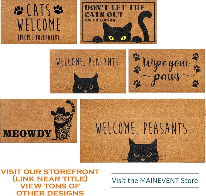 Welcome Peasants Door Mat Large 48x24 Inch, Pvc Backing, Dirt Scraper, - Image 6