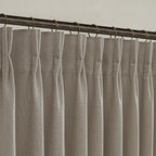 Pinch Pleated Taupe Linen Semi Sheer Curtains 84 Inches Long 2 Panels Set | by Twodrapes