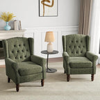 Mid-Century Modern 2-Piece Wingback Chair Set - Image 6
