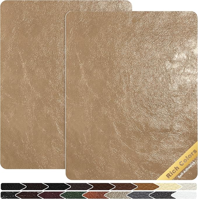 KING MOUNTAIN Leather Repair Patch, 2 Packs 9 x 11 Inches self Adhesive Leather by ForABetterHomeLife