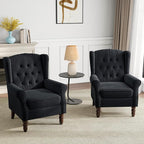 Mid-Century Modern 2-Piece Wingback Chair Set - Image 6