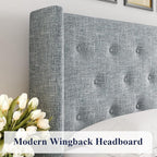Allewie Full Size Lift Up Storage Bed, Button Tufted Headboard - Image 4