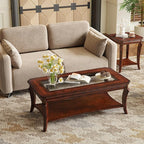 Traditional Distressed Farmhouse Style Coffee Table Set - Image 7