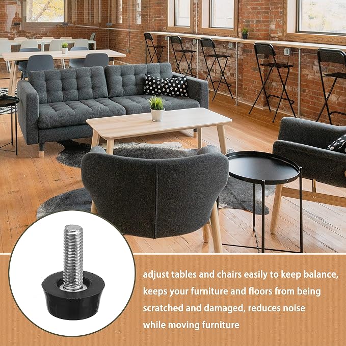 M6 Thread Adjustable Furniture Levelers Screw in Threaded  , - Image 3